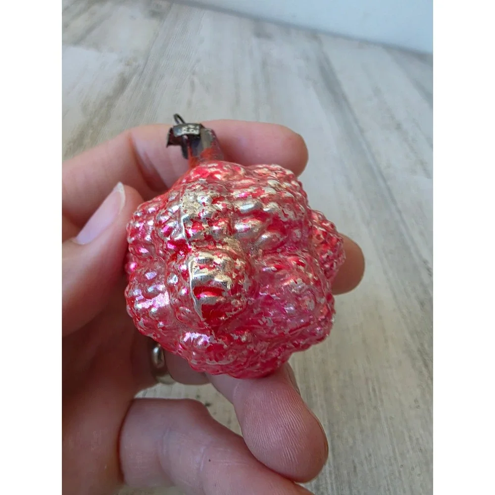 Antique grape pink blue cluster as is mercury glass ornament Xmas tree